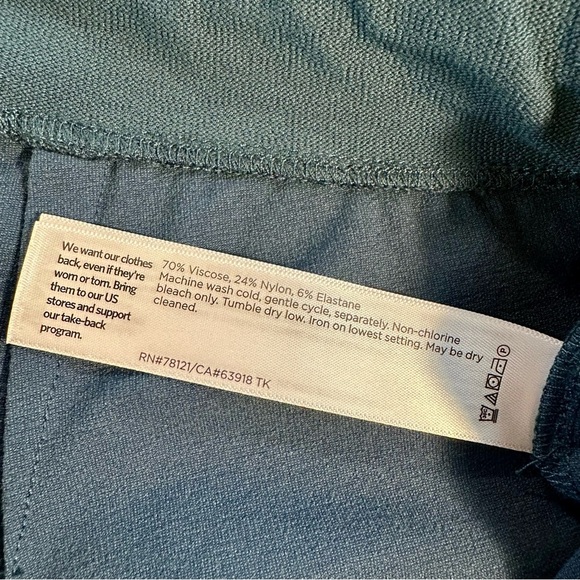 Eileen Fisher ‘Washable Stretch Crepe Straight Pant’ in Deep Teal Blue Size M - Picture 8 of 11